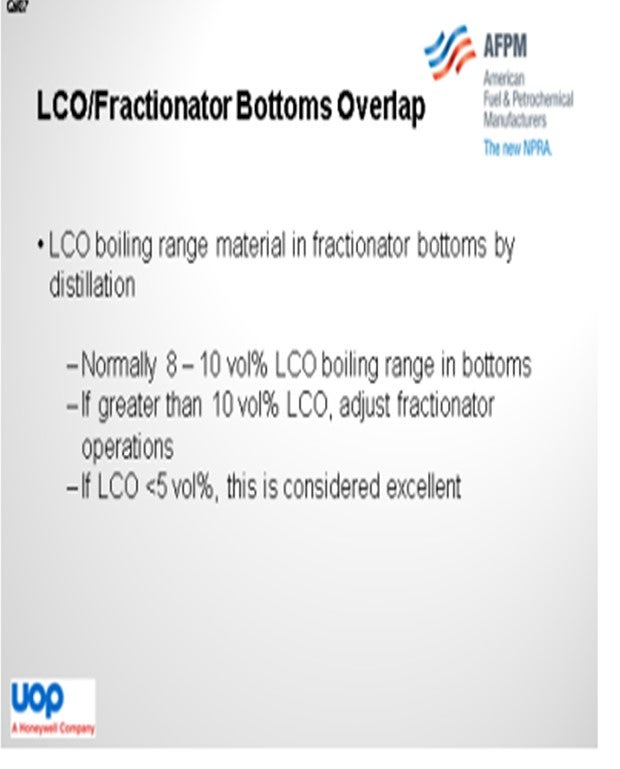 Question 87 What is typical light cycle oil/fractionator bottoms